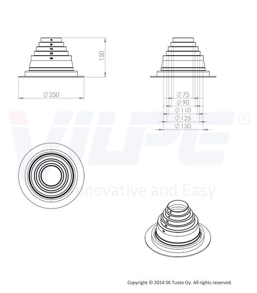 Уплотнитель ROOFSEAL 75-150, Черный 71702 фото