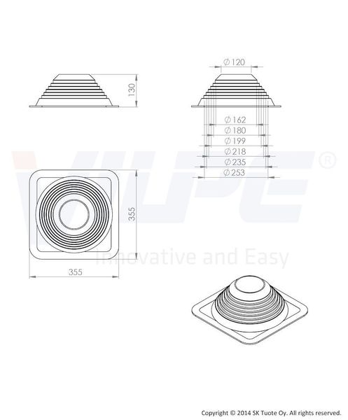 Уплотнитель ROOFSEAL 150-280, Черный 71716  фото