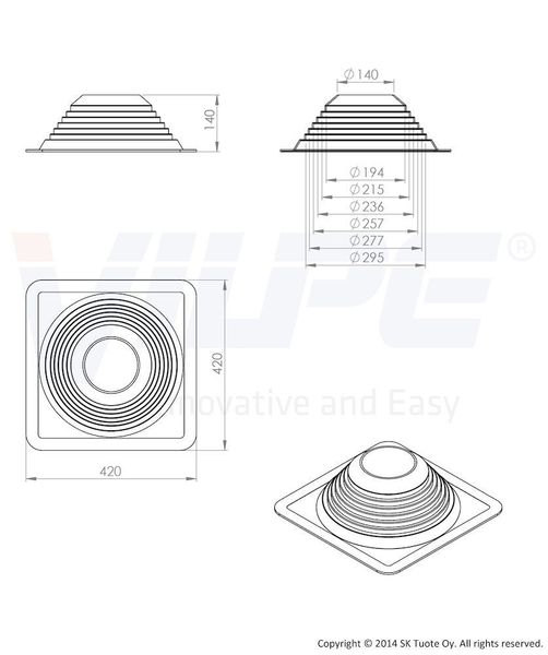 Ущільнювач ROOFSEAL 180-330, Чорний 71717 фото