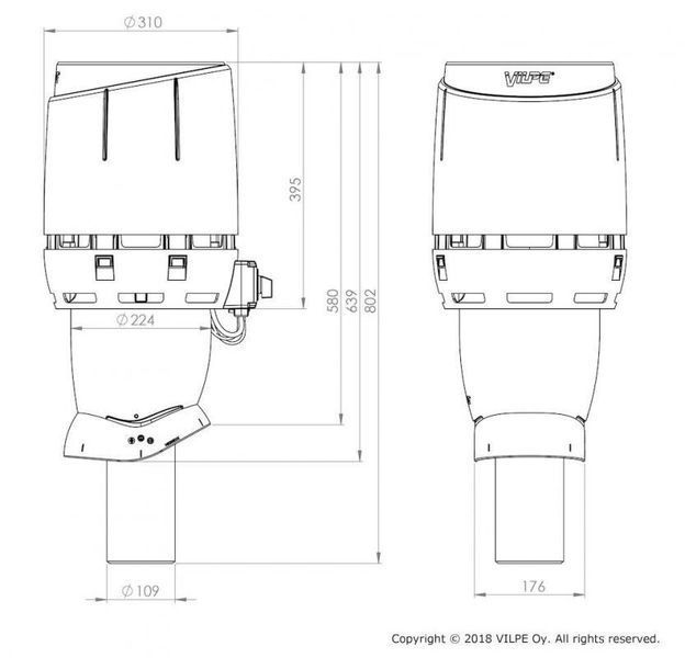 Вентилятор FLOW ECo 110 P/700, комфорт Коричневий 350264 фото