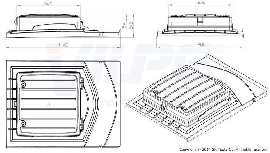 Кровельный люк UNIROOF Зеленый 738856 фото